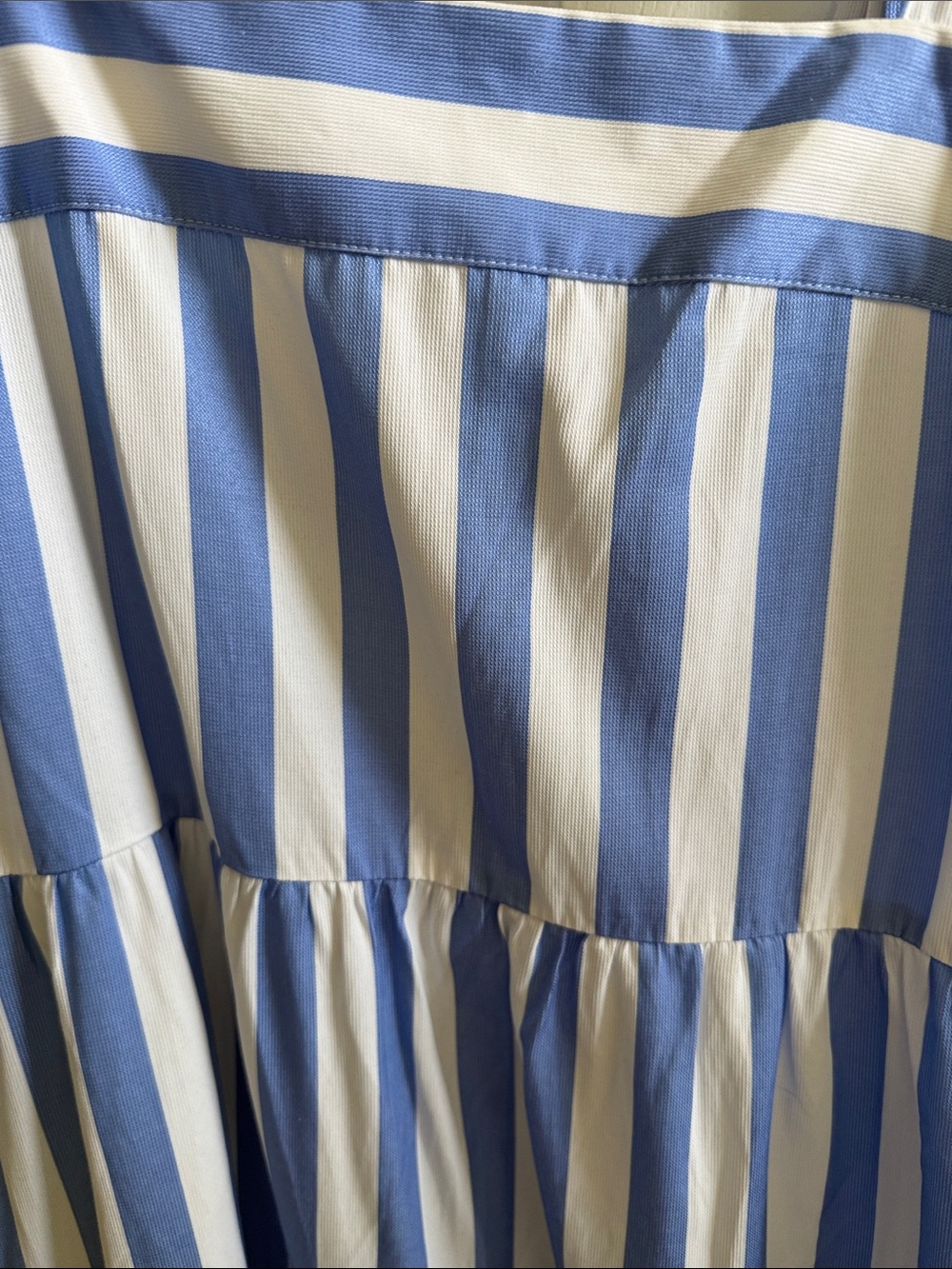 🌸 Aura: Blue and White Striped Tie-Shoulder Maxi Dress - Picture 3 of 6